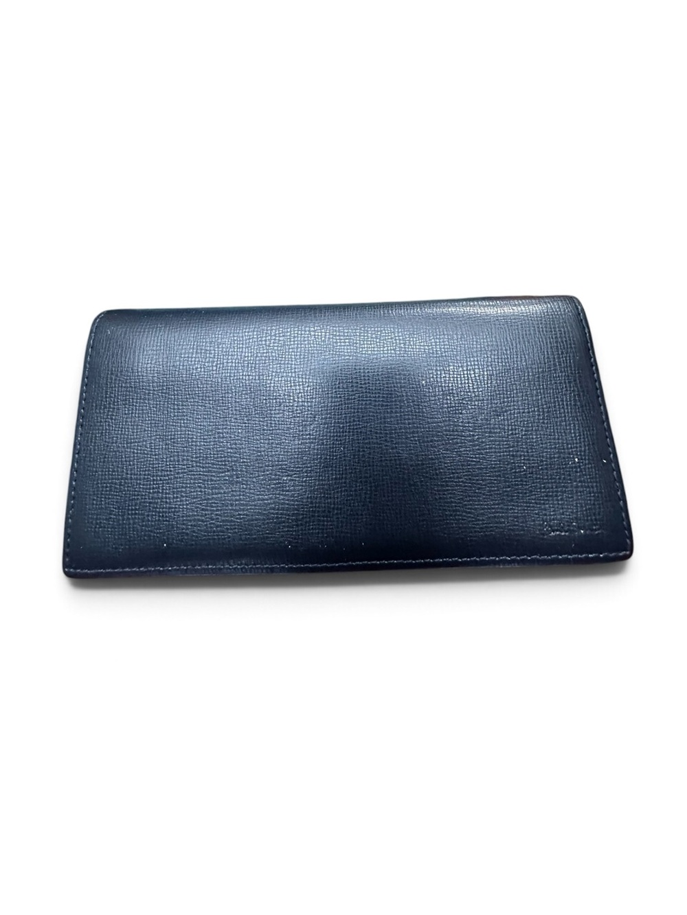 Paul Smith Navy Leather Long Wallet with Green Interior